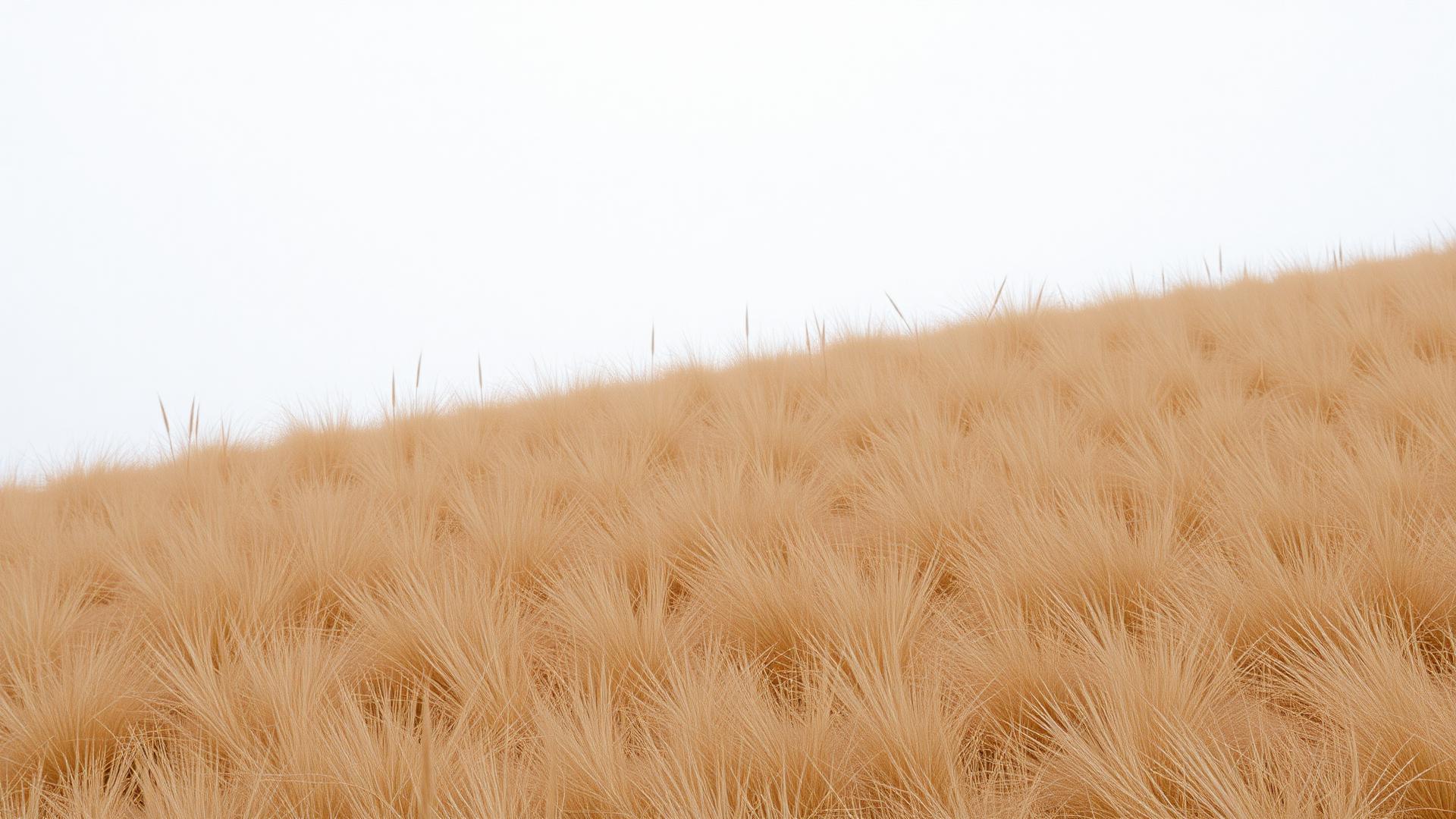 Dry grass on a quiet hillside in soft warm light